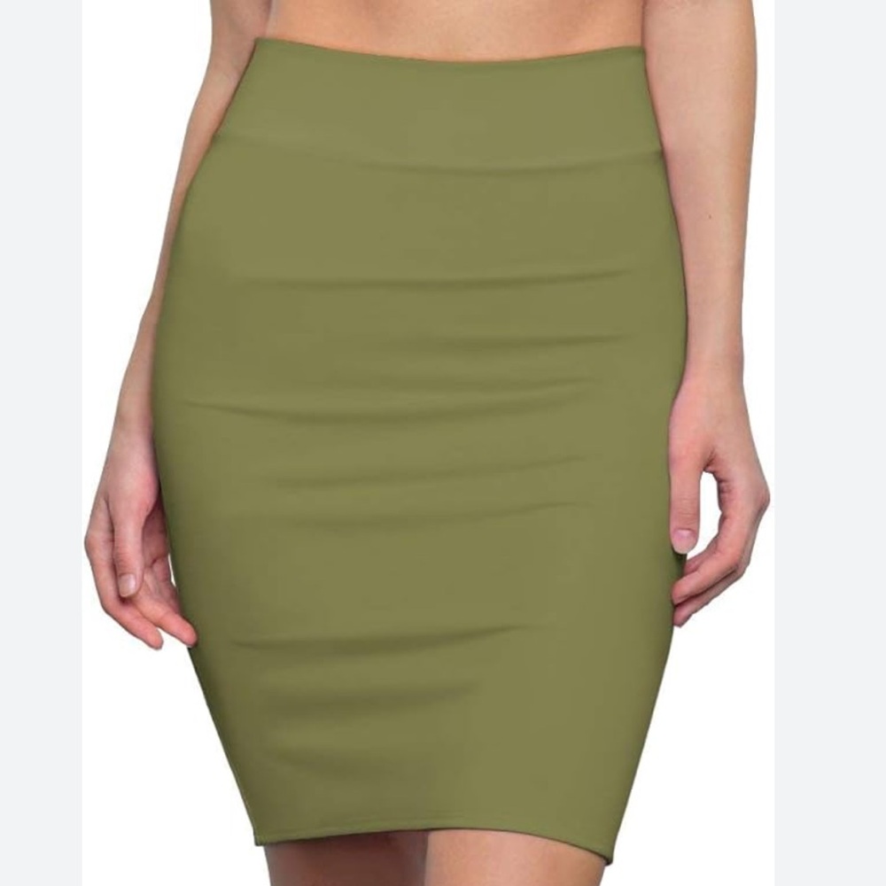 Marciano Olive Pencil Skirt - Size S